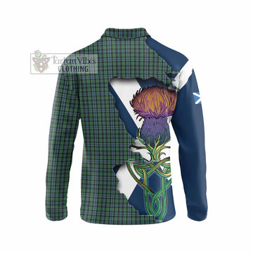 Tartan Vibes Clothing Arbuthnot Tartan Family Crest Long Sleeve Polo Shirt Scottish Thistle Celtic Inspired