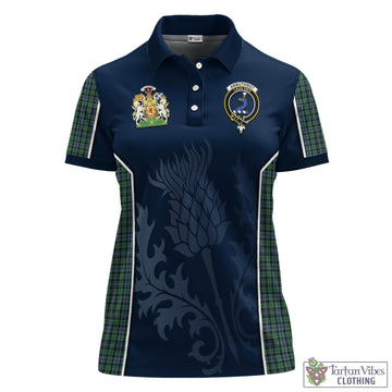 Arbuthnot Tartan Women's Polo Shirt with Family Crest and Scottish Thistle Vibes Sport Style - Tartan Vibes Clothing