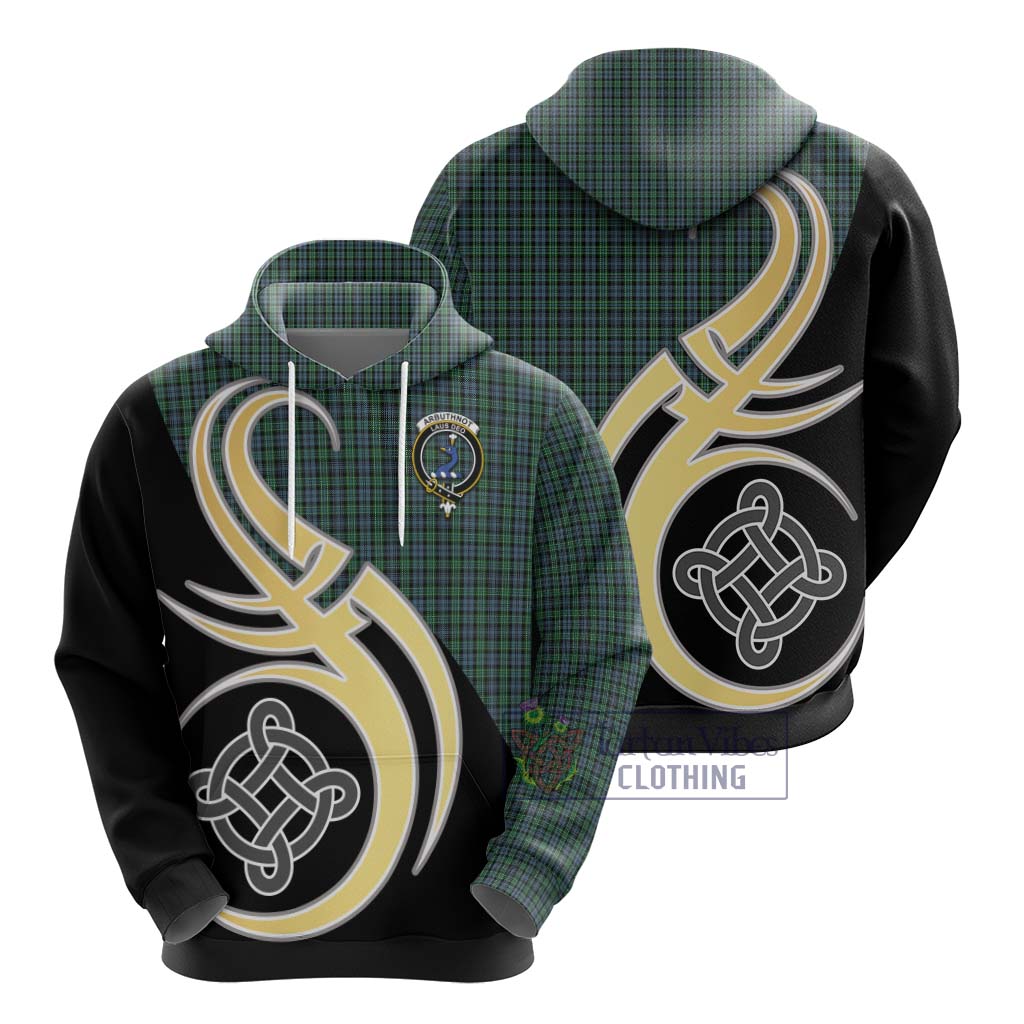 Arbuthnot Tartan Hoodie with Family Crest and Celtic Symbol Style - Tartan Vibes Clothing