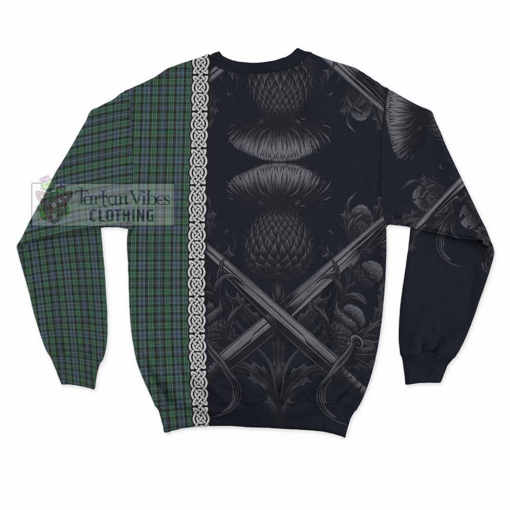 Tartan Vibes Clothing Arbuthnot Tartan Sweatshirt with Family Crest Cross Sword Thistle Celtic Vibes