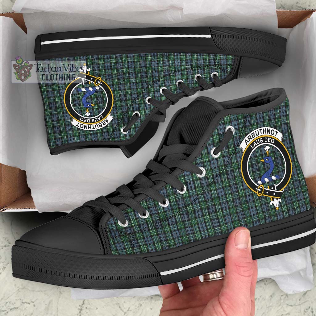 Tartan Vibes Clothing Arbuthnot Tartan High Top Shoes with Family Crest