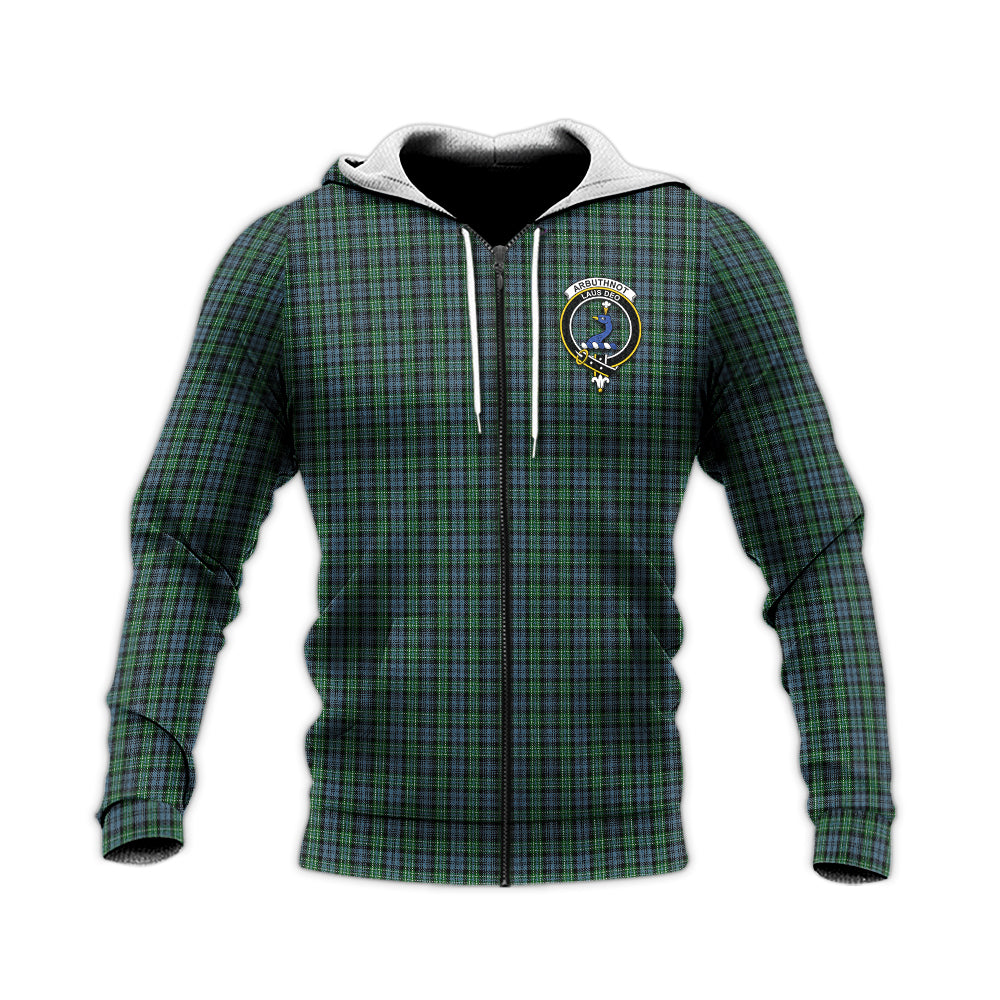 Arbuthnot Tartan Knitted Hoodie with Family Crest Unisex Knitted Zip Hoodie - Tartanvibesclothing