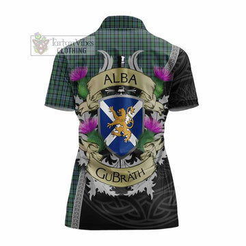 Tartan Vibes Clothing Arbuthnot Tartan Family Crest Women's Polo Shirt Lion Rampant Royal Thistle Shield Celtic Inspired