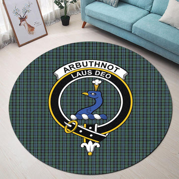 Arbuthnot Tartan Round Rug with Family Crest - Tartan Vibes Clothing