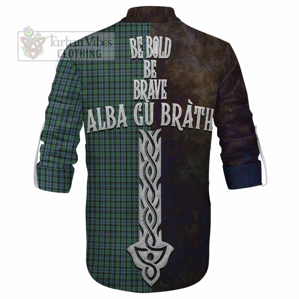 Tartan Vibes Clothing Arbuthnot Tartan Family Crest Ghillie Kilt Shirt Alba Gu Brath Be Brave Lion Ancient Style