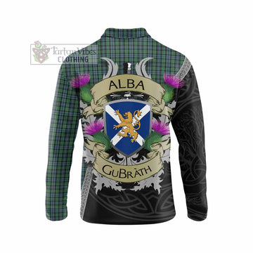 Tartan Vibes Clothing Arbuthnot Tartan Family Crest Long Sleeve Polo Shirt Lion Rampant Royal Thistle Shield Celtic Inspired