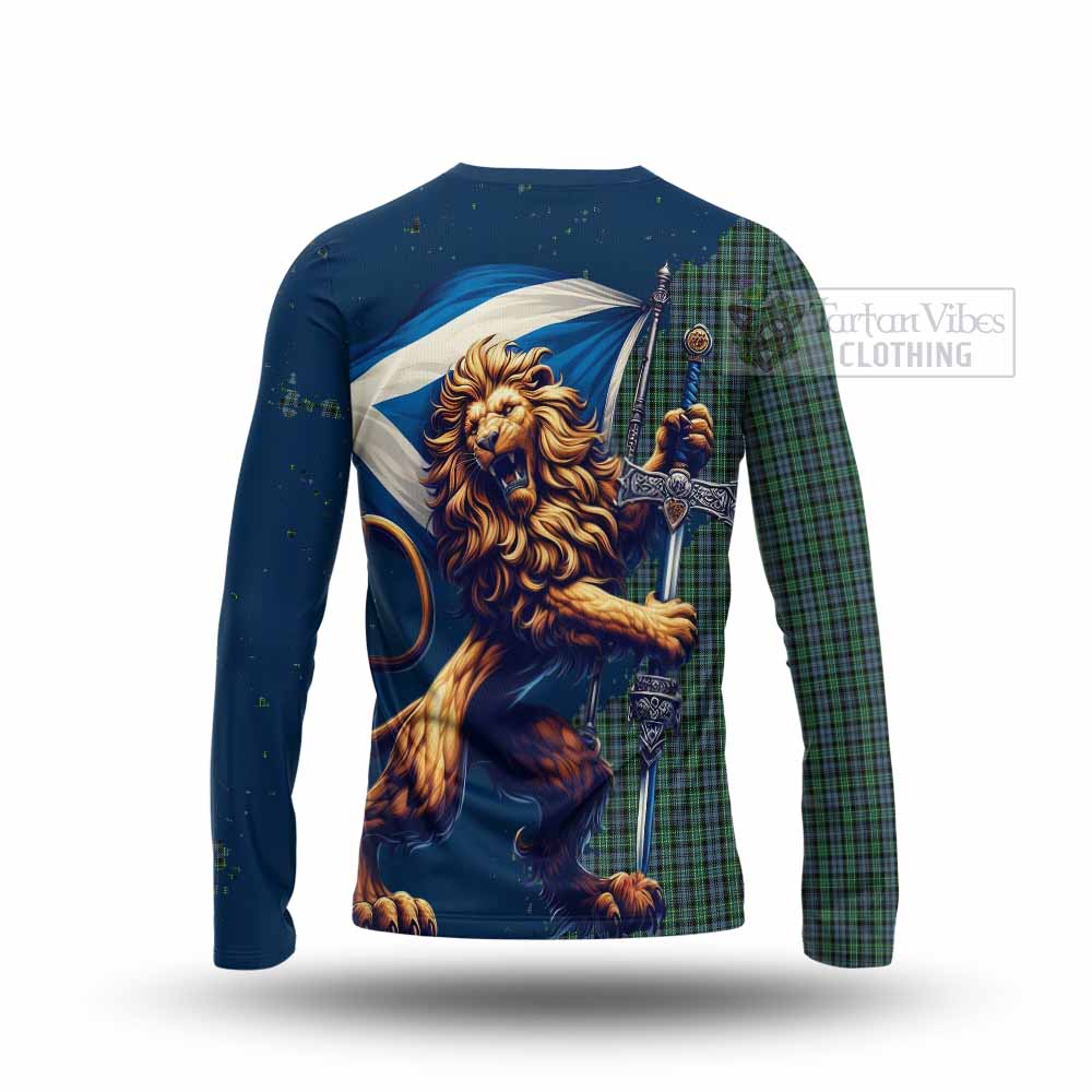 Tartan Vibes Clothing Arbuthnot Tartan Family Crest Long Sleeve T-Shirt with Scottish Majestic Lion