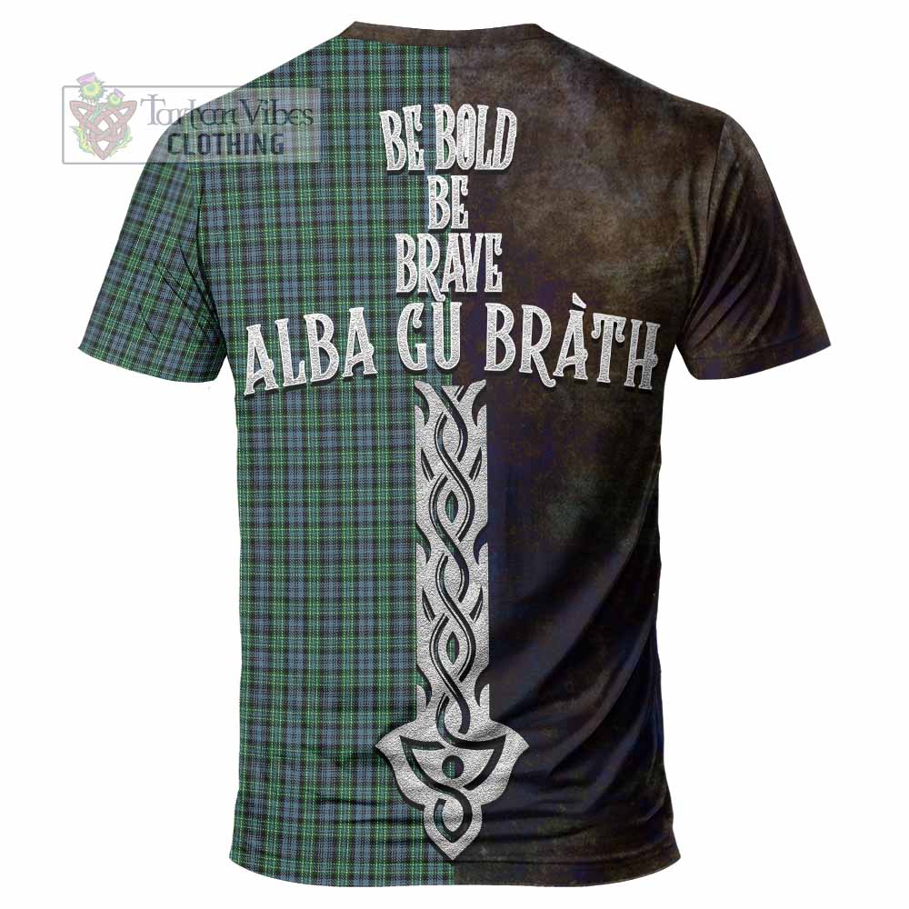 Tartan Vibes Clothing Arbuthnot Tartan Family Crest T-Shirt Alba Gu Brath Be Brave Lion Ancient Style