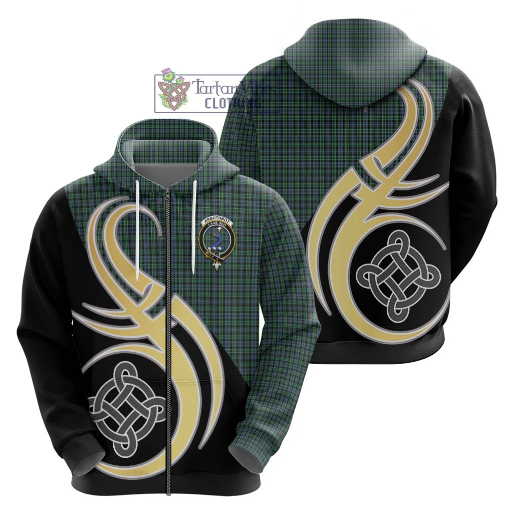 Arbuthnot Tartan Hoodie with Family Crest and Celtic Symbol Style - Tartan Vibes Clothing