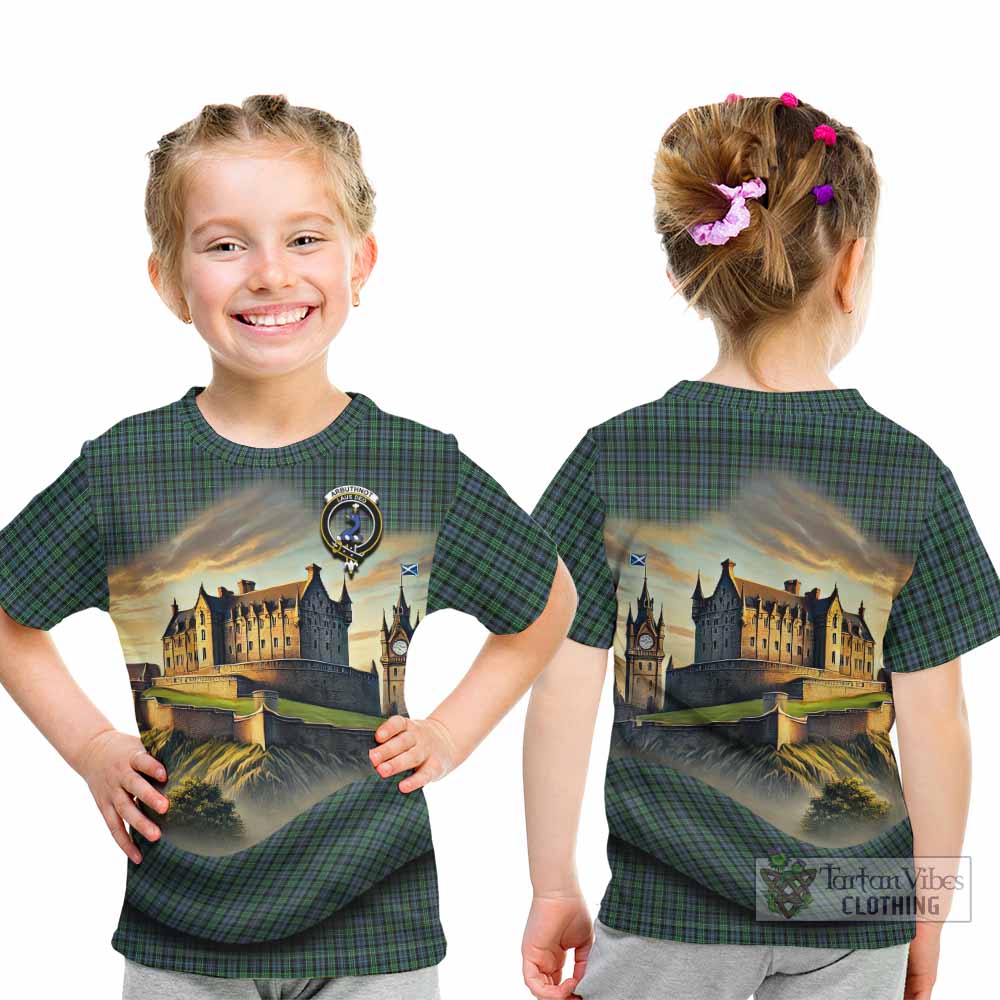 Tartan Vibes Clothing Arbuthnot Tartan Family Crest Kid T-Shirt with Scottish Ancient Castle Style