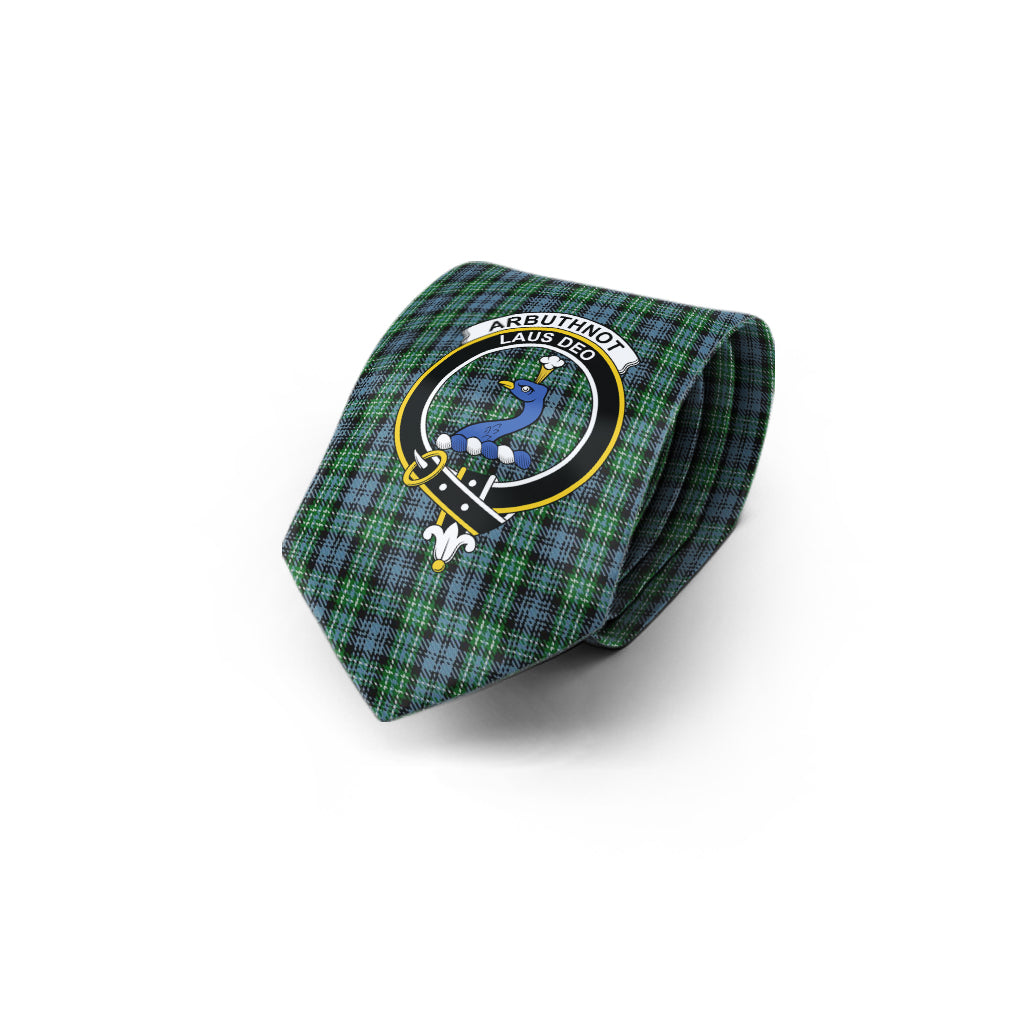Arbuthnot Tartan Classic Necktie with Family Crest - Tartan Vibes Clothing