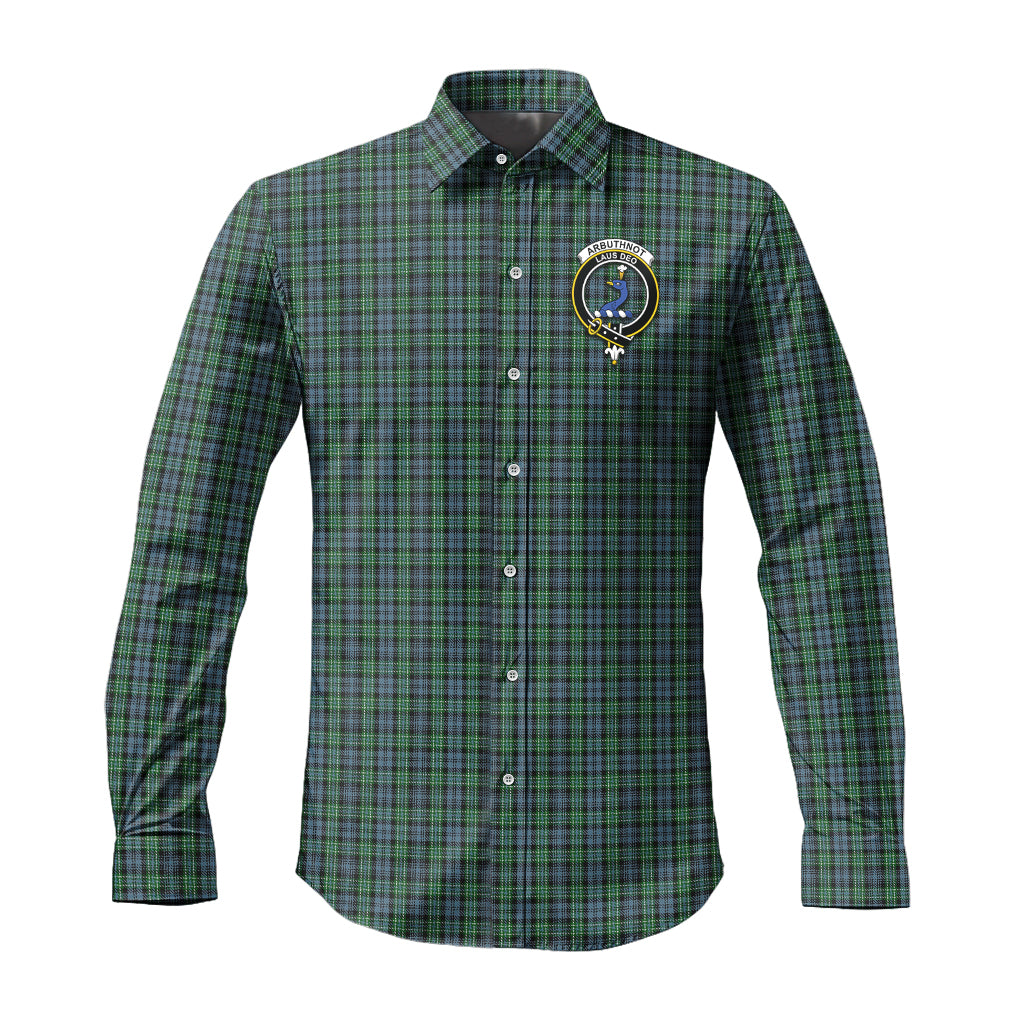 Arbuthnot Tartan Long Sleeve Button Up Shirt with Family Crest Men's Shirt - Tartan Vibes Clothing