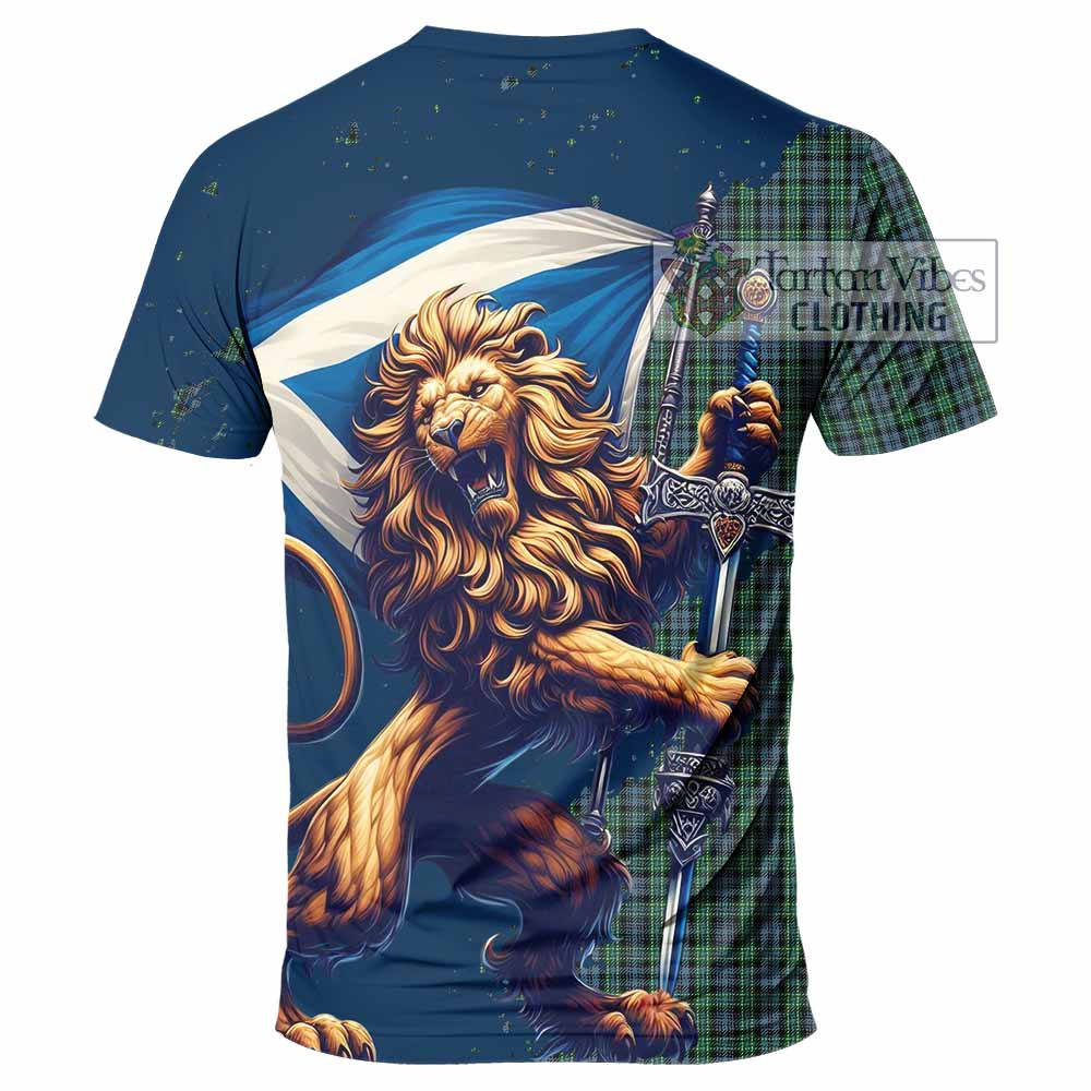Tartan Vibes Clothing Arbuthnot Tartan Family Crest T-Shirt with Scottish Majestic Lion