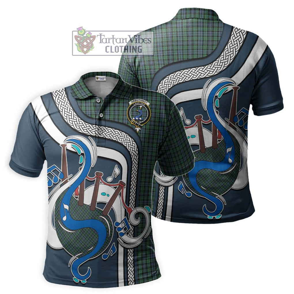 Tartan Vibes Clothing Arbuthnot Tartan Polo Shirt with Epic Bagpipe Style