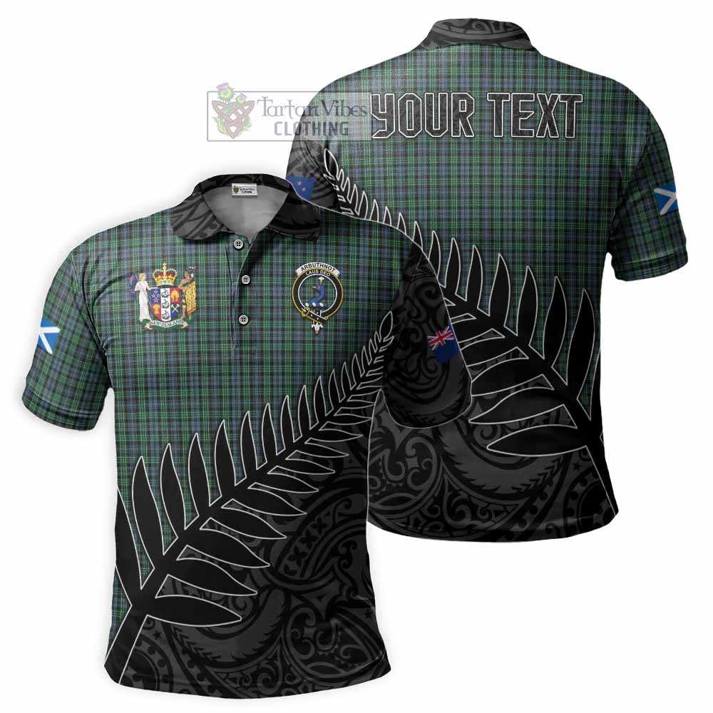 Arbuthnot Crest Tartan Polo Shirt with New Zealand Silver Fern Half Style