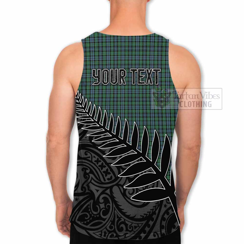 Tartan Vibes Clothing Arbuthnot Crest Tartan Men's Tank Top with New Zealand Silver Fern Half Style