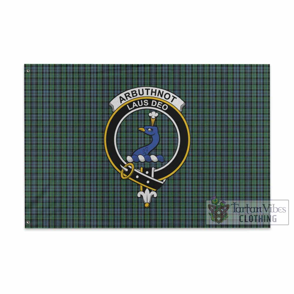Tartan Vibes Clothing Arbuthnot Tartan House Flag with Family Crest