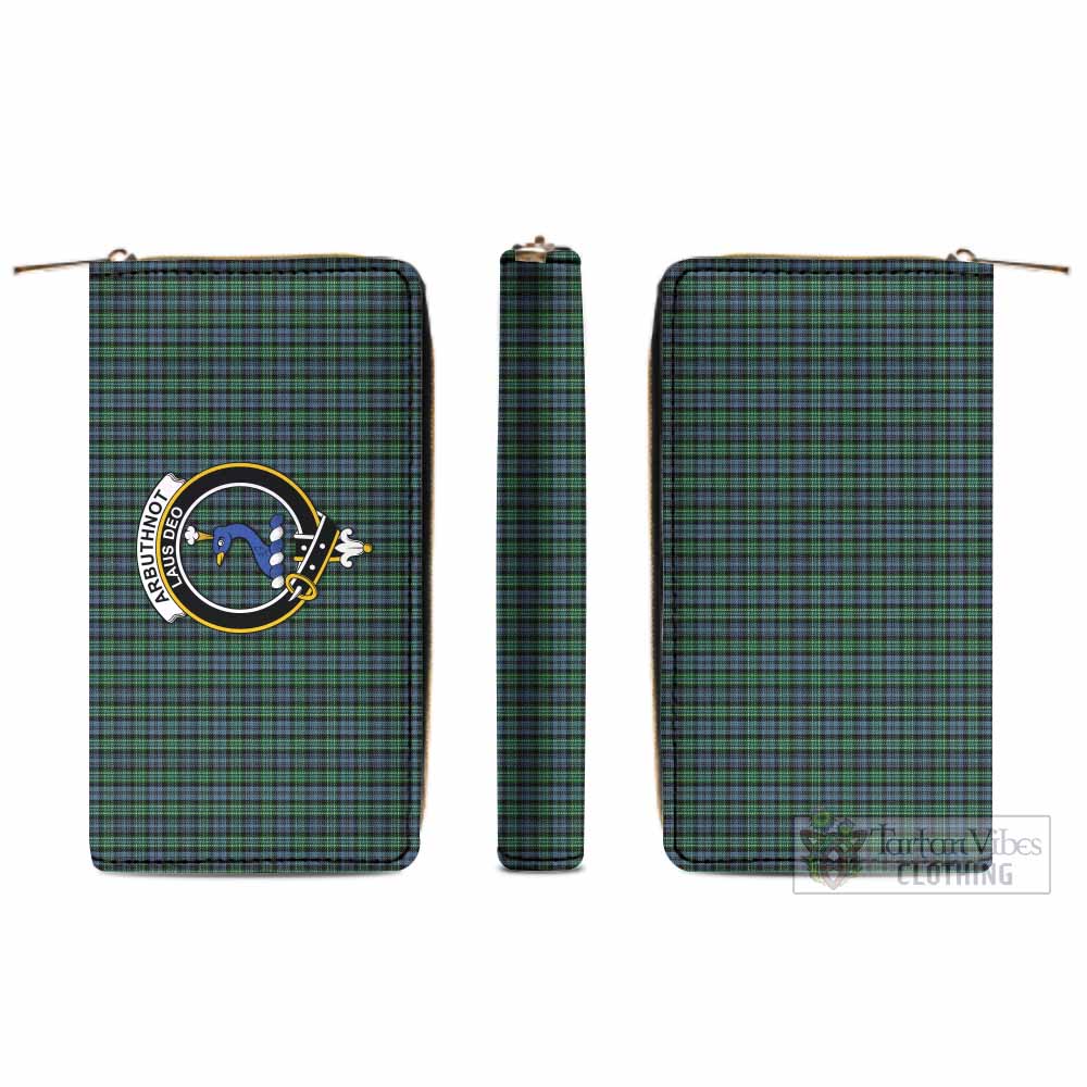 Tartan Vibes Clothing Arbuthnot Tartan Women's Leather Wallet with Family Crest