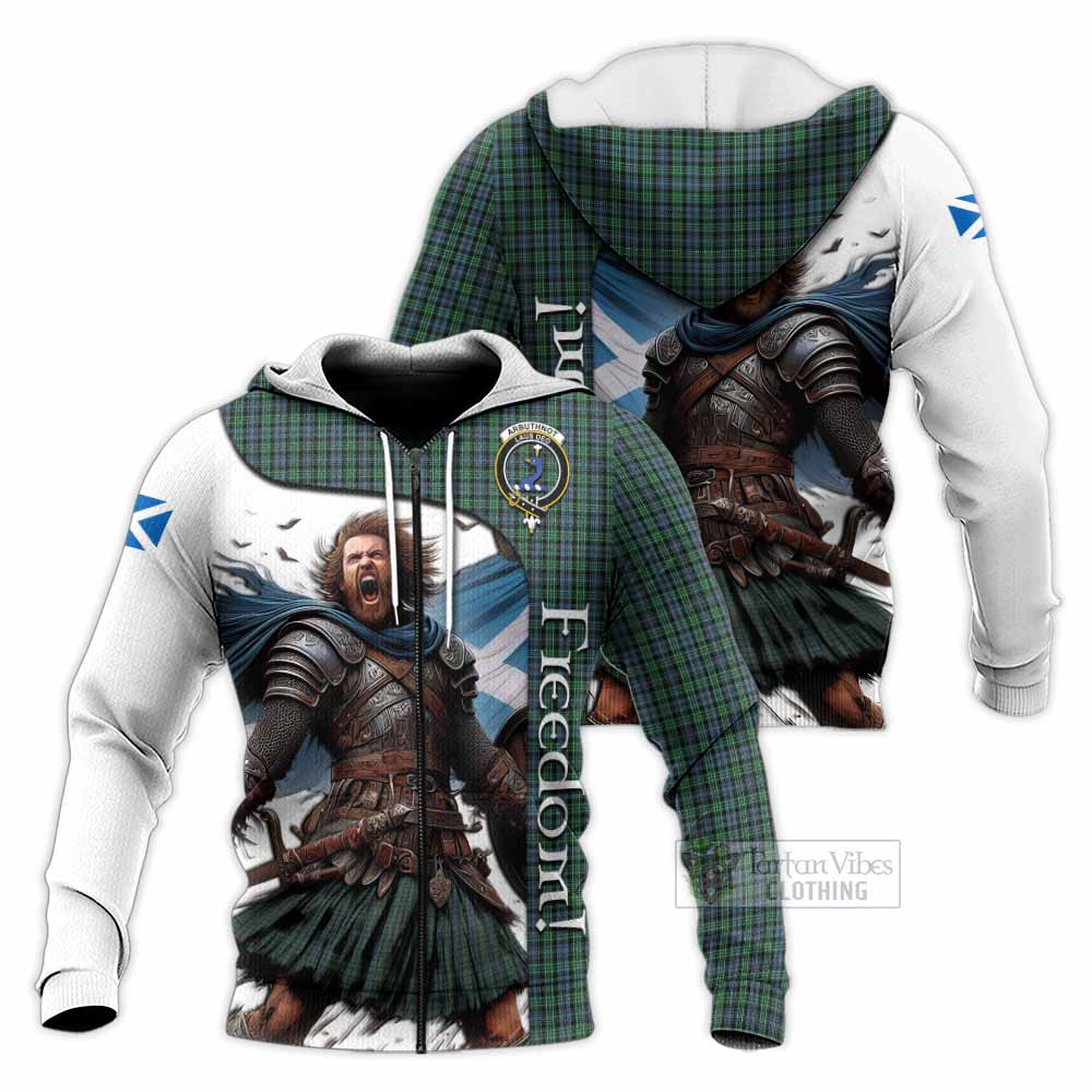 Tartan Vibes Clothing Arbuthnot Crest Tartan Knitted Hoodie Inspired by the Freedom of Scottish Warrior