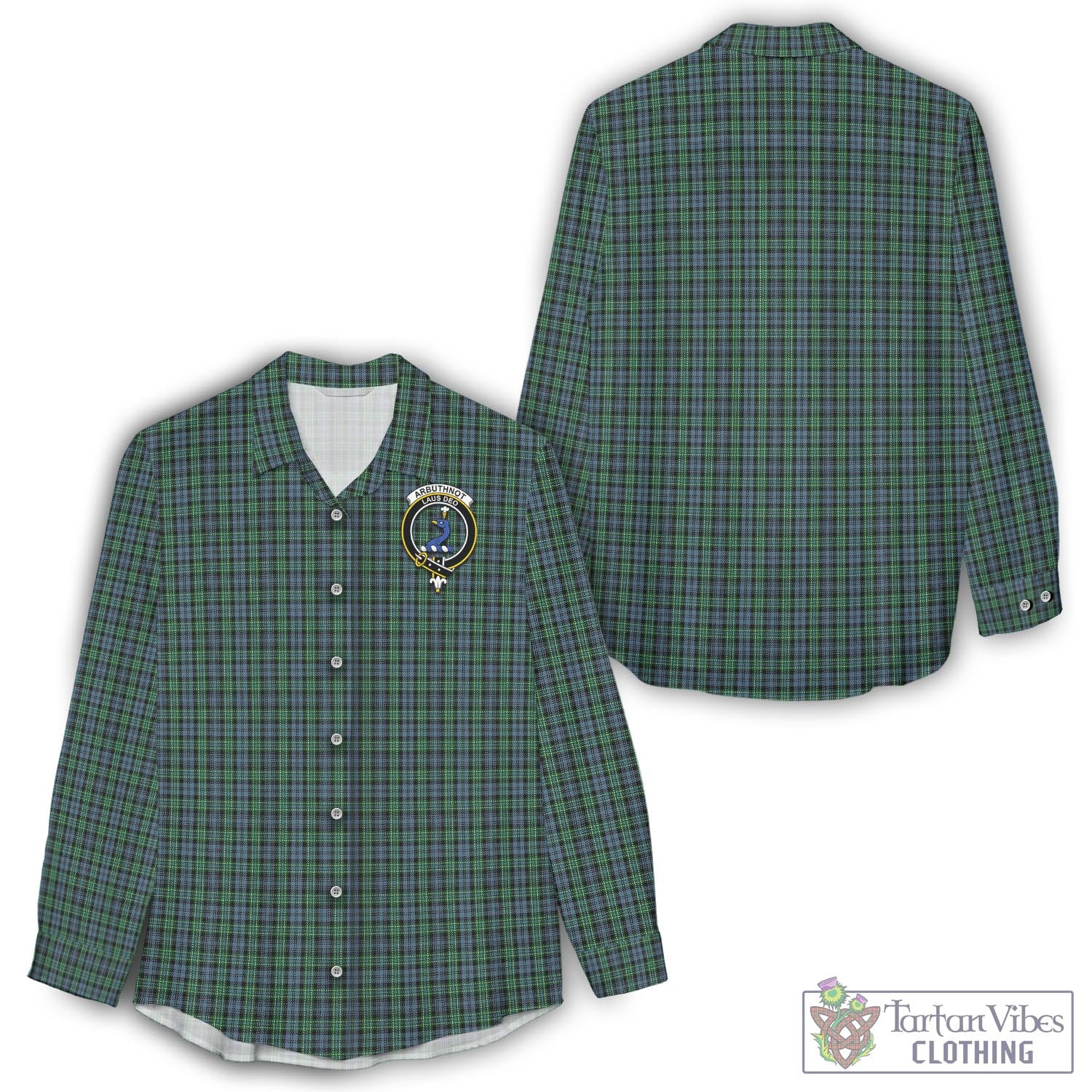 Arbuthnot Tartan Women's Casual Shirt with Family Crest - Tartan Vibes Clothing