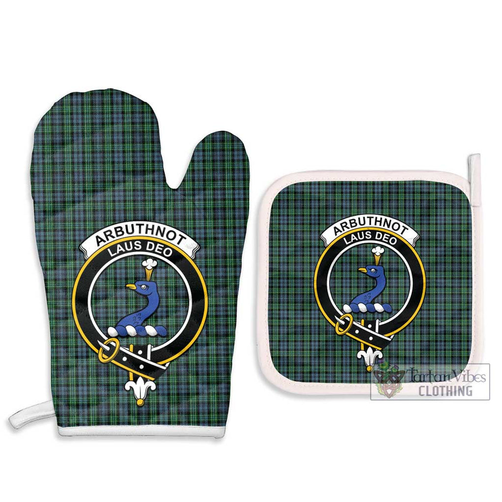 Arbuthnot Tartan Combo Oven Mitt & Pot-Holder with Family Crest Combo 1 Oven Mitt & 2 Pot-Holder White - Tartan Vibes Clothing