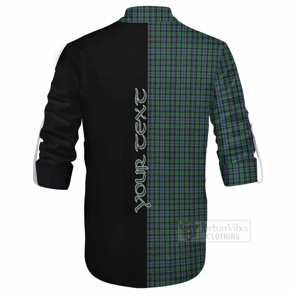 Tartan Vibes Clothing Arbuthnot Tartan Ghillie Kilt Shirt with Family Crest and Half Of Me Style