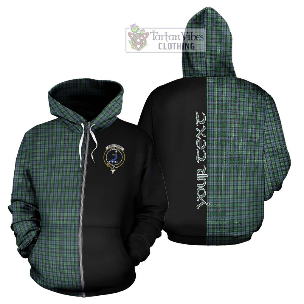 Arbuthnot Tartan Hoodie with Family Crest and Half Of Me Style - Tartanvibesclothing Shop