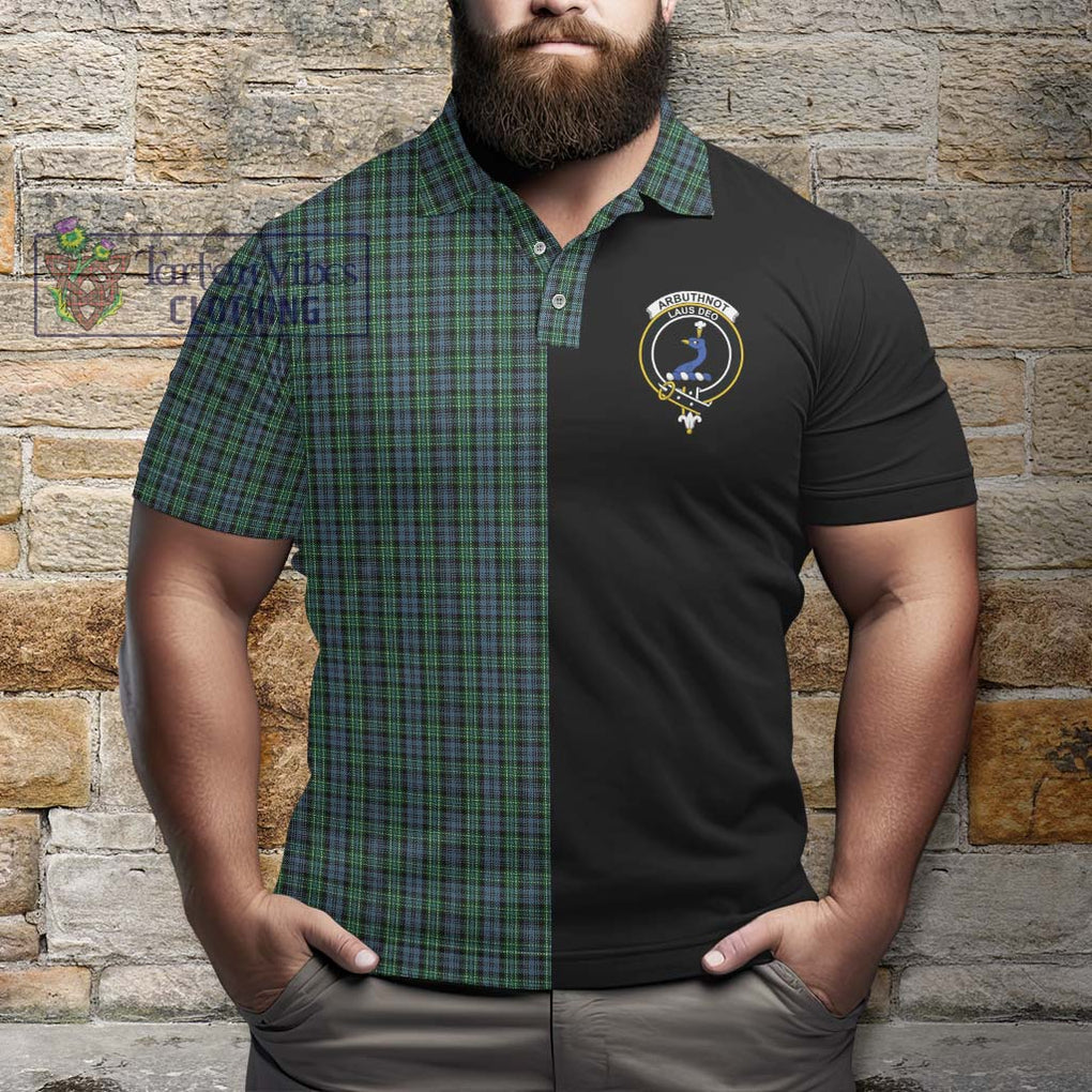 Arbuthnot Tartan Polo Shirt with Family Crest and Half Of Me Style - Tartanvibesclothing Shop