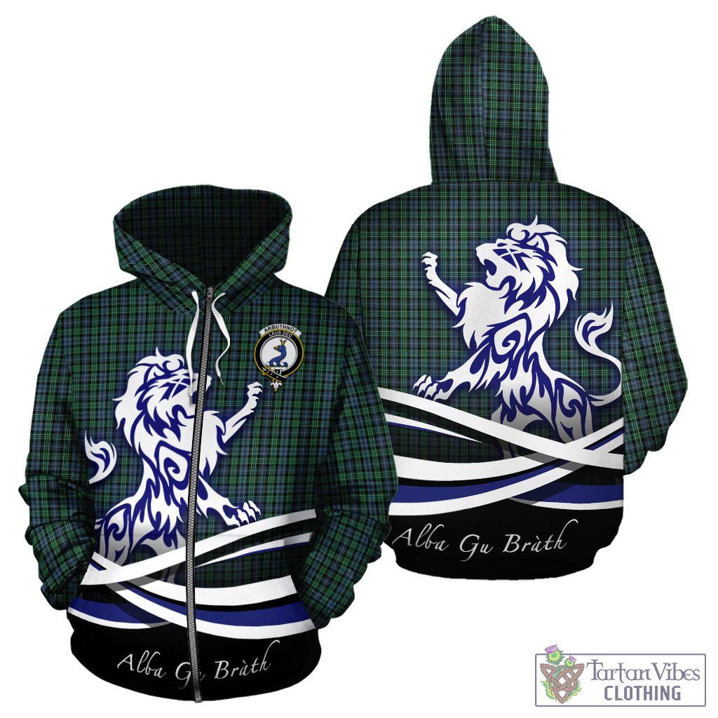 Arbuthnot Tartan Hoodie with Alba Gu Brath Regal Lion Emblem - Tartan Vibes Clothing