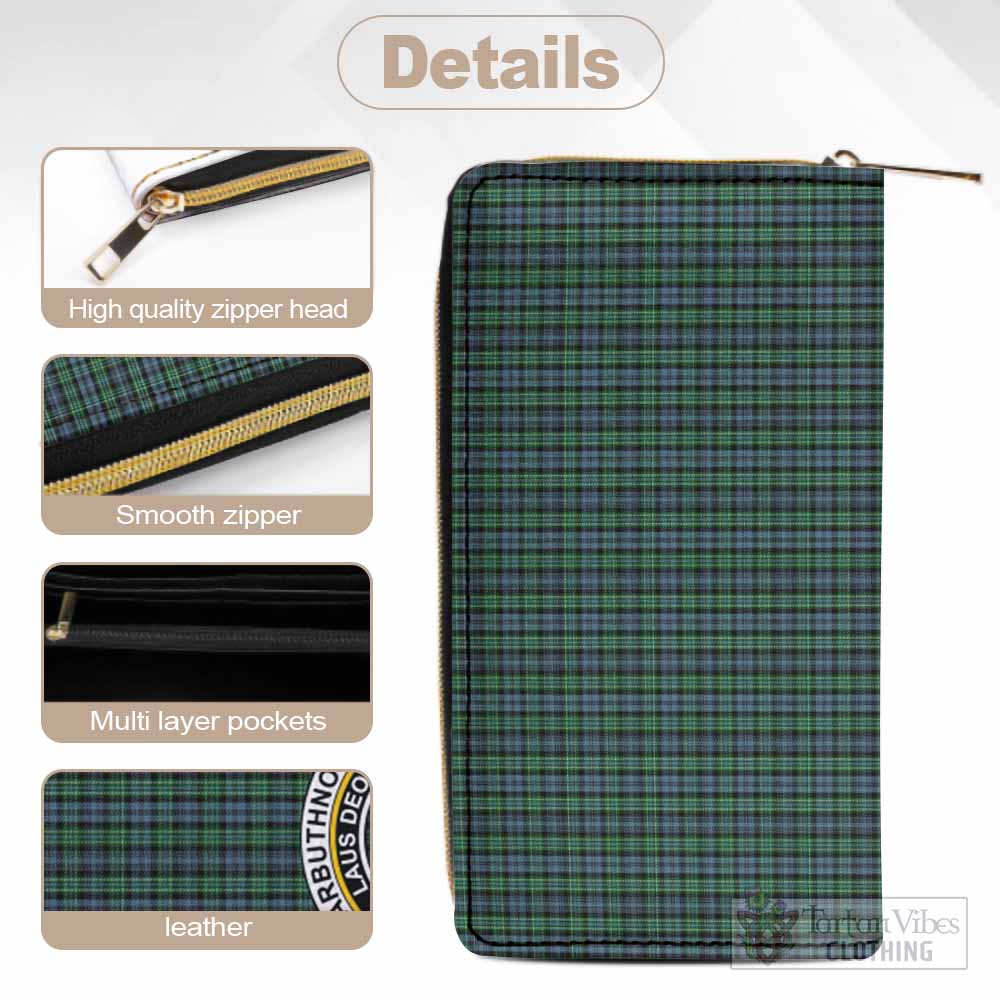 Tartan Vibes Clothing Arbuthnot Tartan Women's Leather Wallet with Family Crest