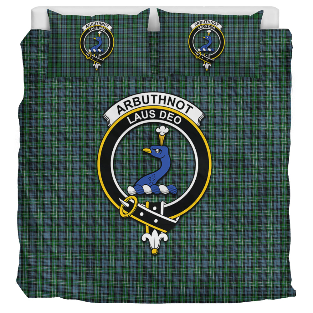 Arbuthnot Tartan Bedding Set with Family Crest UK Bedding Set UK Super King 104*94 inch - Tartan Vibes Clothing