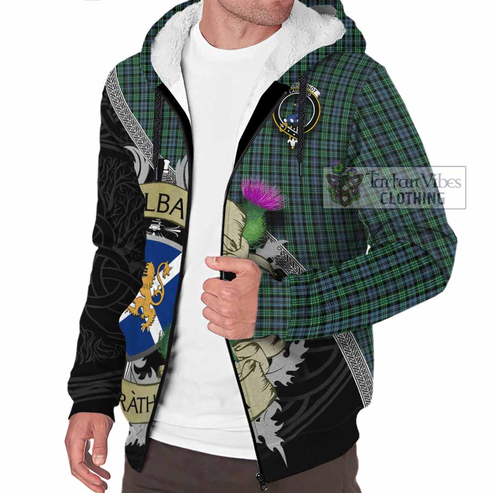 Tartan Vibes Clothing Arbuthnot Tartan Family Crest Sherpa Hoodie Lion Rampant Royal Thistle Shield Celtic Inspired