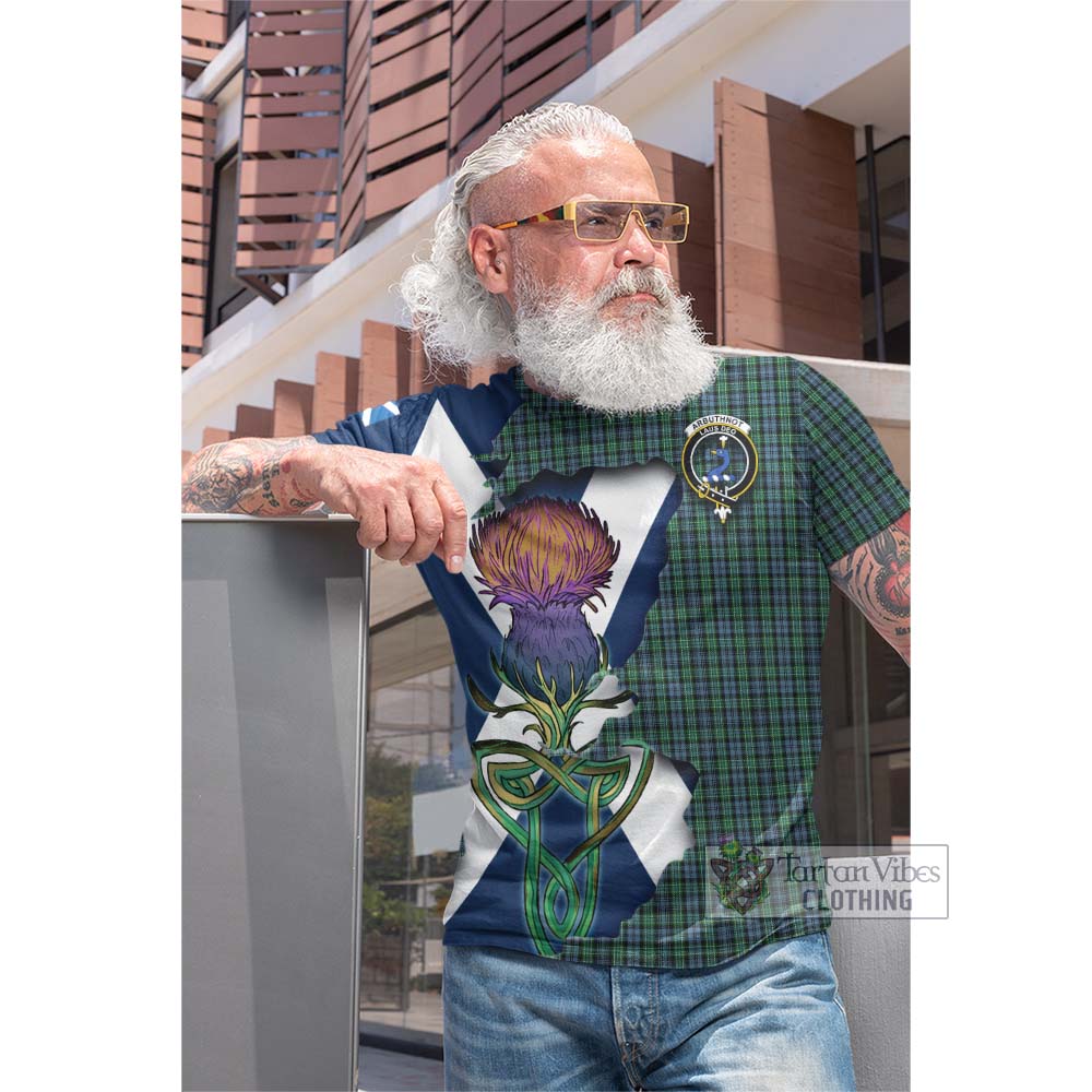 Tartan Vibes Clothing Arbuthnot Tartan Family Crest Cotton T-shirt Scottish Thistle Celtic Inspired