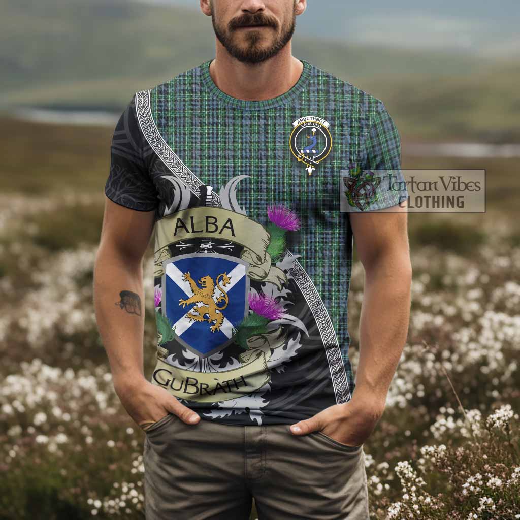 Tartan Vibes Clothing Arbuthnot Tartan Family Crest T-Shirt Lion Rampant Royal Thistle Shield Celtic Inspired