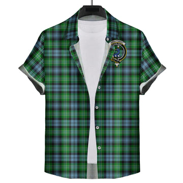 Arbuthnot Ancient Tartan Short Sleeve Button Down Shirt with Family Crest