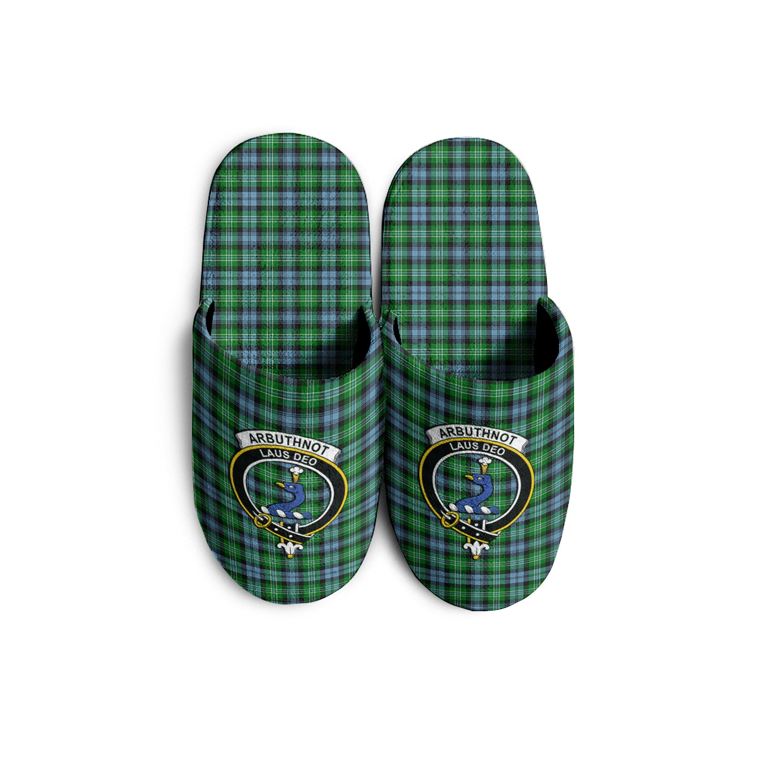 Arbuthnot Ancient Tartan Home Slippers with Family Crest - Tartanvibesclothing