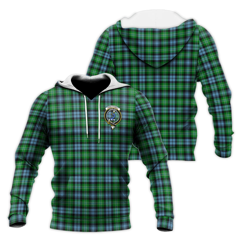 Arbuthnot Ancient Tartan Knitted Hoodie with Family Crest Unisex Knitted Hoodie - Tartanvibesclothing