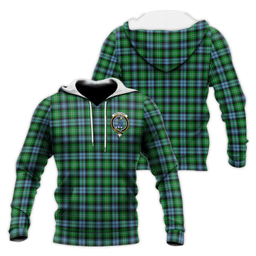 Arbuthnot Ancient Tartan Knitted Hoodie with Family Crest