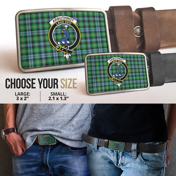 Arbuthnot Ancient Tartan Belt Buckles with Family Crest