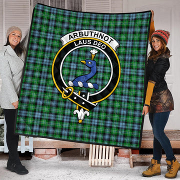 Arbuthnot Ancient Tartan Quilt with Family Crest