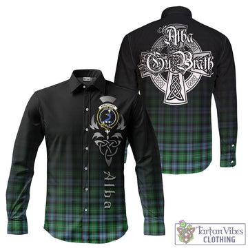 Arbuthnot Ancient Tartan Long Sleeve Button Up Featuring Alba Gu Brath Family Crest Celtic Inspired