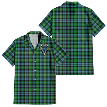 Arbuthnot Ancient Tartan Short Sleeve Button Down Shirt with Family Crest