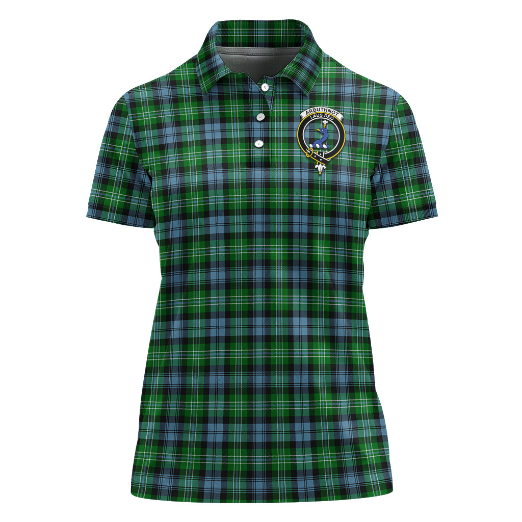 Arbuthnot Ancient Tartan Polo Shirt with Family Crest For Women - Tartanvibesclothing