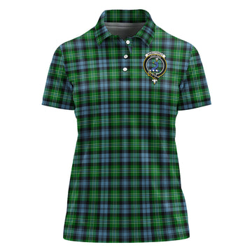 Arbuthnot Ancient Tartan Polo Shirt with Family Crest For Women