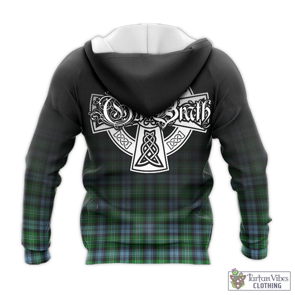 Tartan Vibes Clothing Arbuthnot Ancient Tartan Knitted Hoodie Featuring Alba Gu Brath Family Crest Celtic Inspired