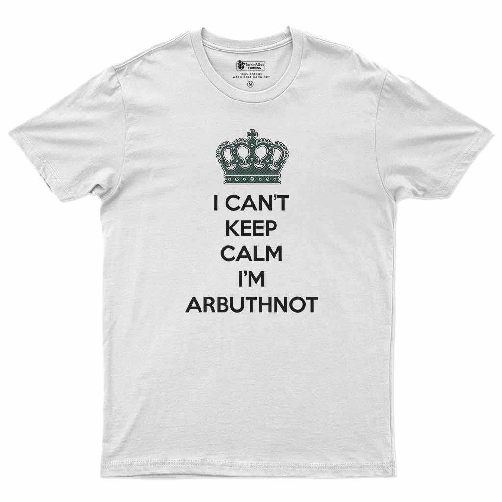 Arbuthnot Can't Keep Calm Men's T-Shirt White - Tartan Vibes Clothing