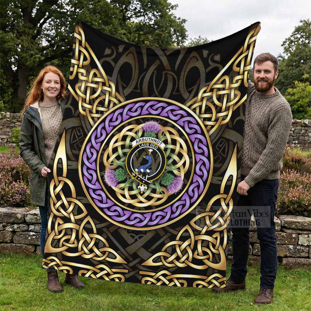 Arbuthnot Clan Crest Blanket Celtic Scottish Thistle