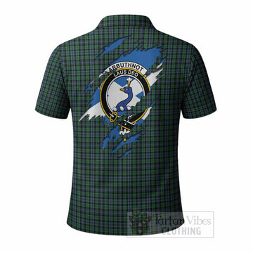 Arbuthnot Clan Crest In Me Tartan Polo Shirt Scotland Flag Style