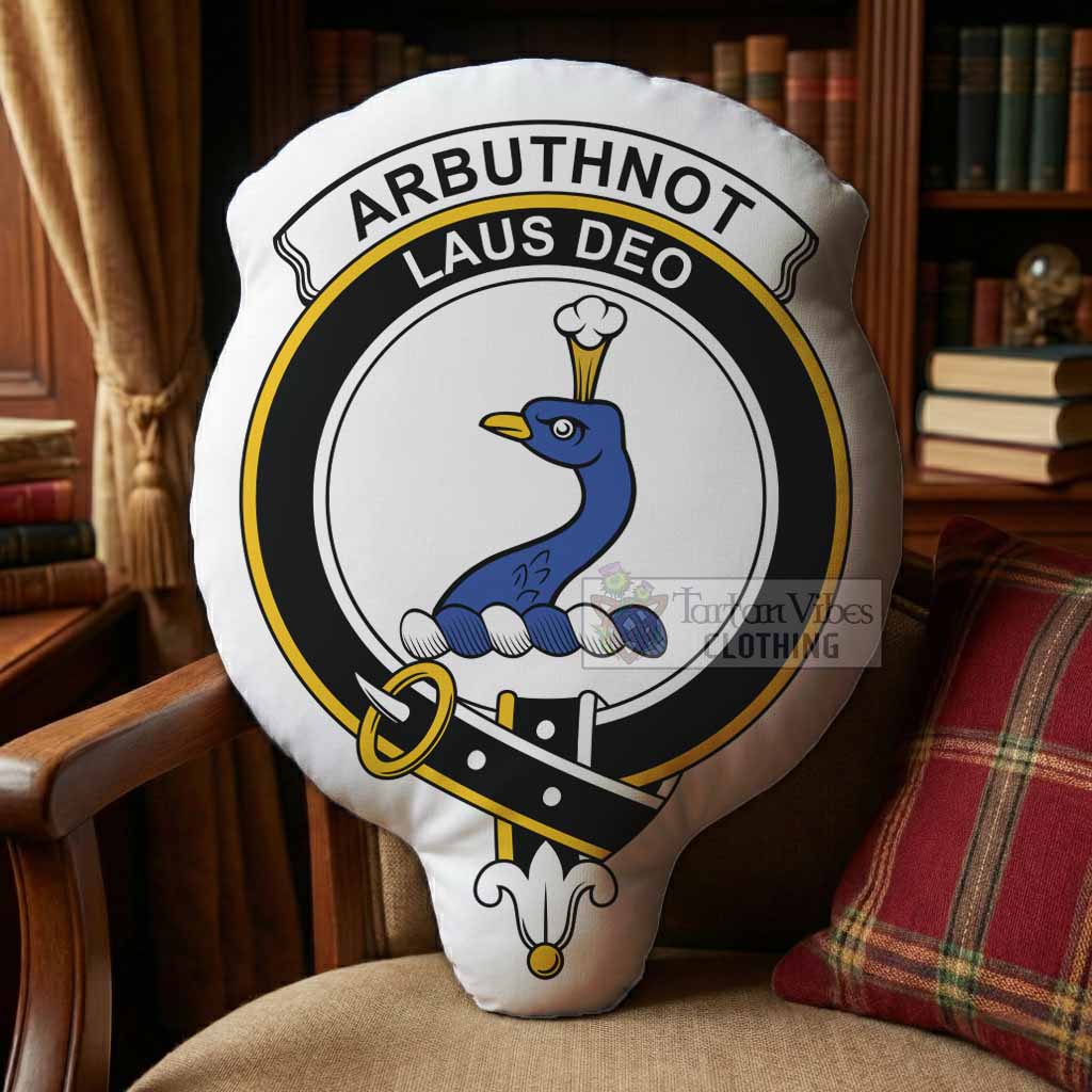 Arbuthnot Clan Crest Shaped Throw Pillow, Scottish Clan Badge Decorative Pillow - Tartan Vibes Clothing