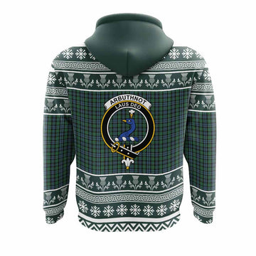 Arbuthnot Clan Tartan Christmas Hoodie with Family Crest - Tartan Vibes Clothing